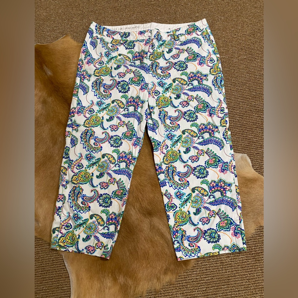 Talbots paisley skimmer pants